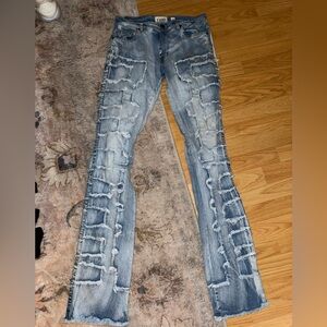 Men’s Stacked Blue Jeans